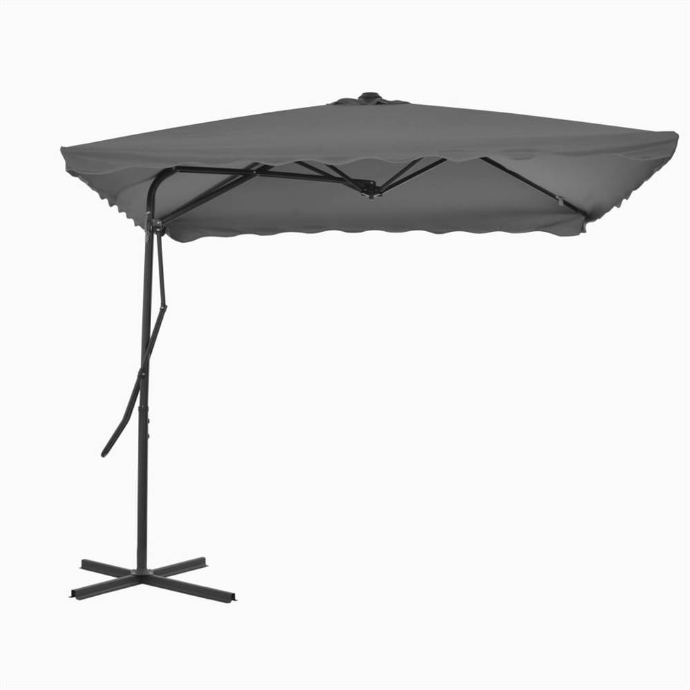Sonnenschirm im Freien mit Stahlmast 250x250 cm Anthrazit