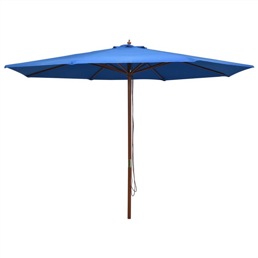 

Outdoor Parasol with Wooden Pole 350 cm Blue