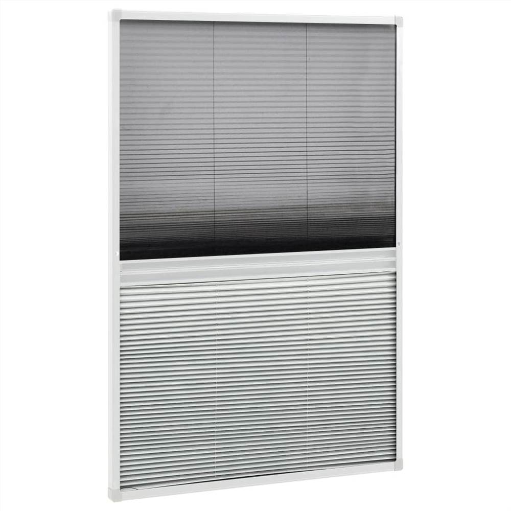 Plisse Insect Screen for Windows Aluminium 100x160cm with Shade