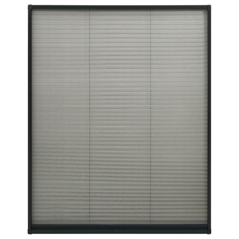 Plisse Insect Screen for Windows Aluminium Anthracite 120x160cm