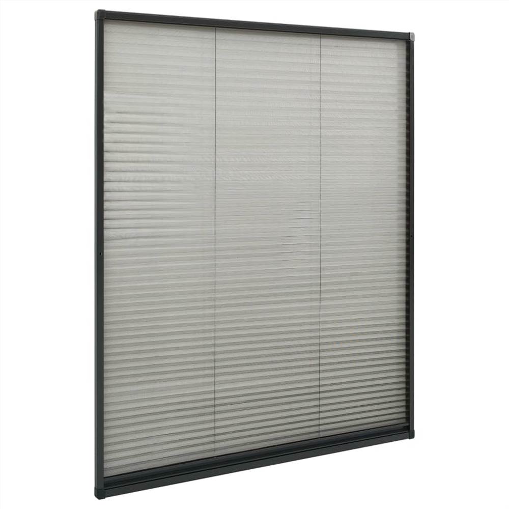 Plisse Insect Screen for Windows Aluminium Anthracite 120x160cm