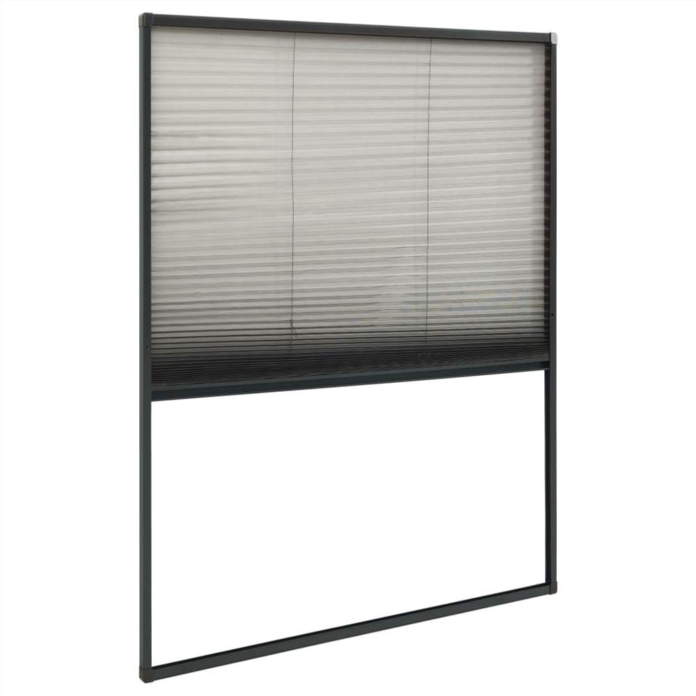 Plisse Insect Screen for Windows Aluminium Anthracite 120x160cm