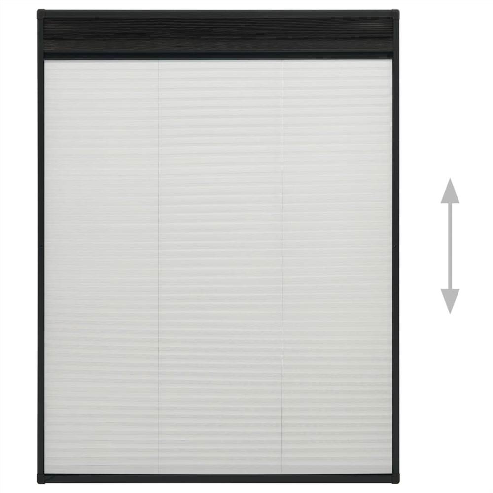 Plisse Insect Screen for Windows Aluminium Anthracite 120x160cm