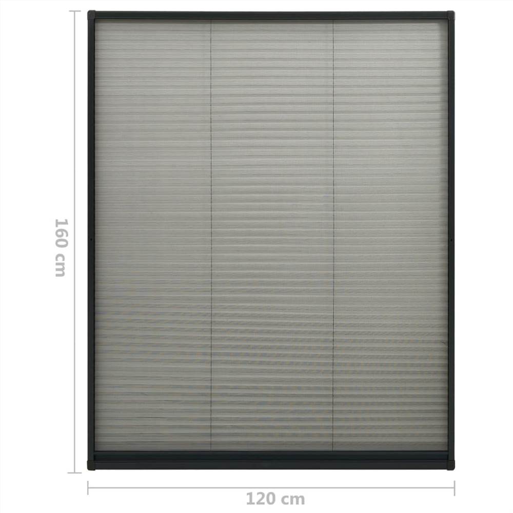 Plisse Insect Screen for Windows Aluminium Anthracite 120x160cm
