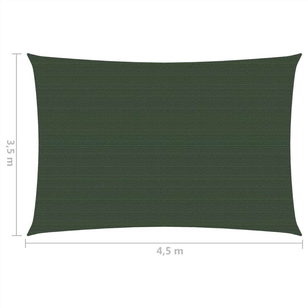 Sunshade Sail 160 g/m² Dark Green 3.5x4.5 m HDPE