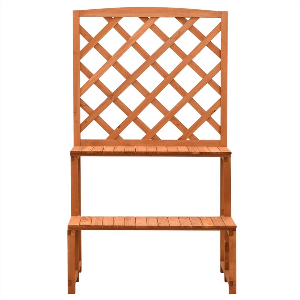 Trellis Planter with Shelves Orange 70x42x120 cm Solid Firwood