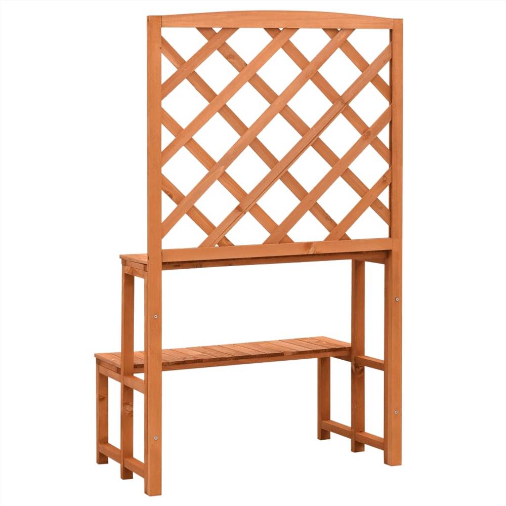 Trellis Planter with Shelves Orange 70x42x120 cm Solid Firwood