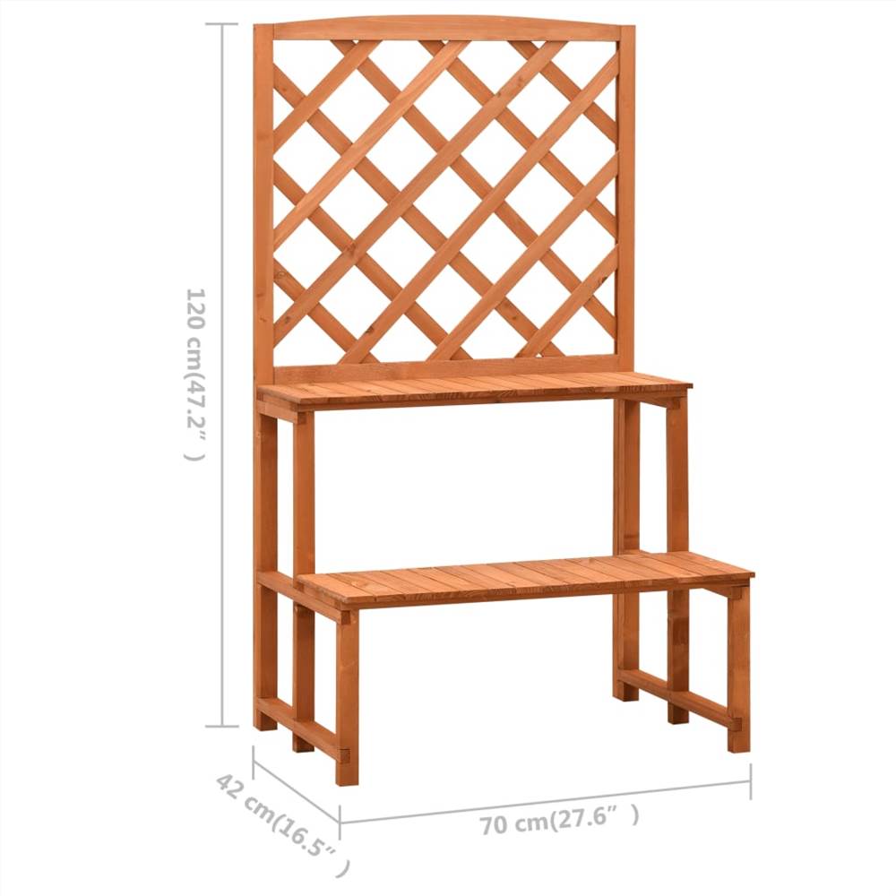 Trellis Planter with Shelves Orange 70x42x120 cm Solid Firwood
