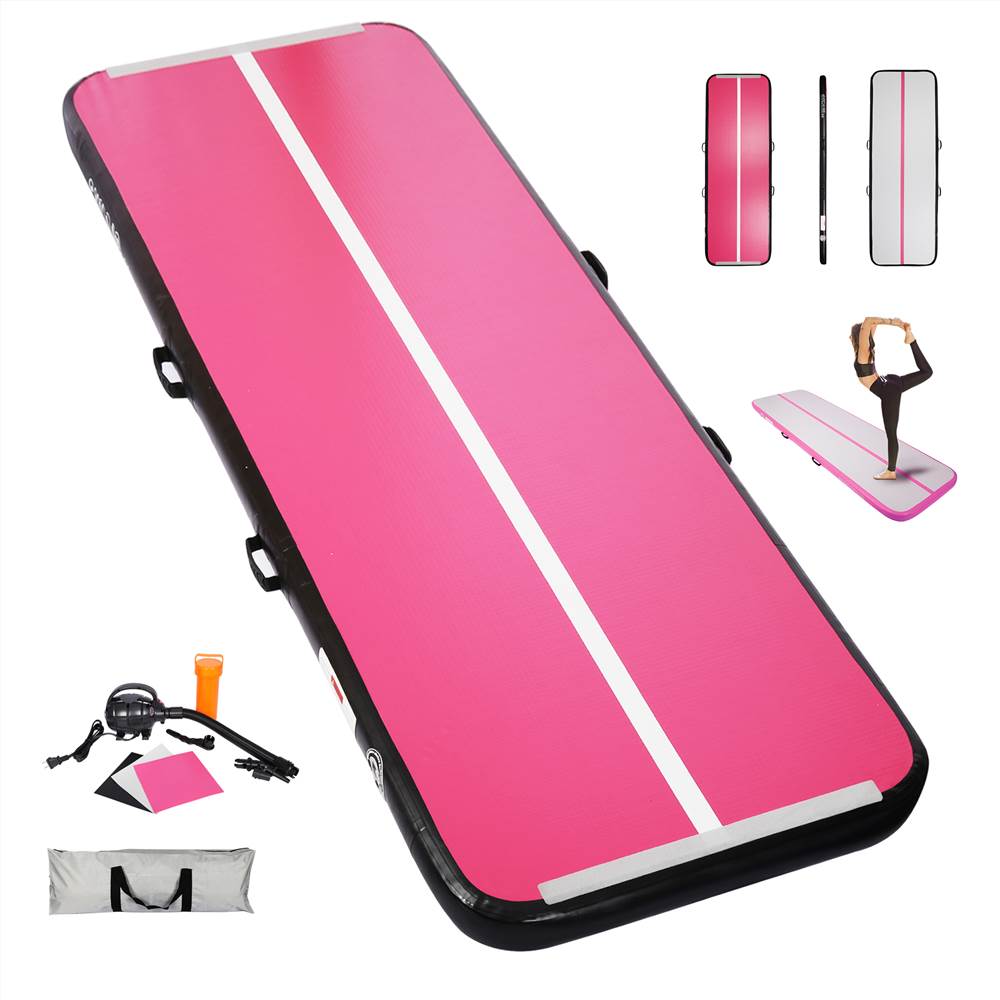 Gymnastics Mats Air Track Tumbling Mat Yoga Air Mat Tumble Track Inflatable Training Mat 4 inch Thickness With Carry Bag Electric Pump For Home Use Cheerleading Water Exercise 