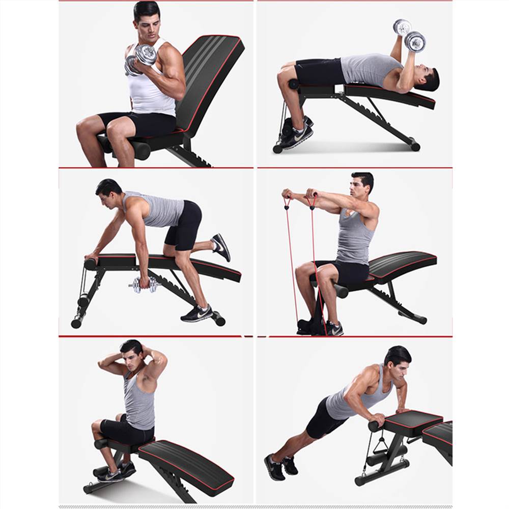 Adjustable Weight Bench - Utility Weight Benches for Full Body Workout Foldable Flat/Incline/Decline FID Bench Press for Home Gym