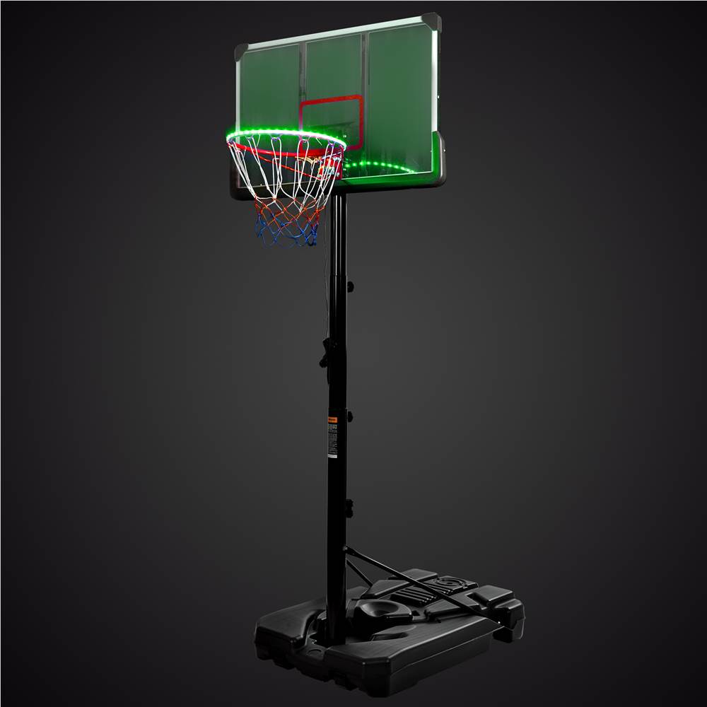 Portable Basketball Hoop Basketball System 6.6-10ft Height Adjustment for Youth Adults LED Basketball Hoop Lights, Colorful lights, Waterproof,Super Bright to Play at Night Outdoors,Good Gift for Kids
