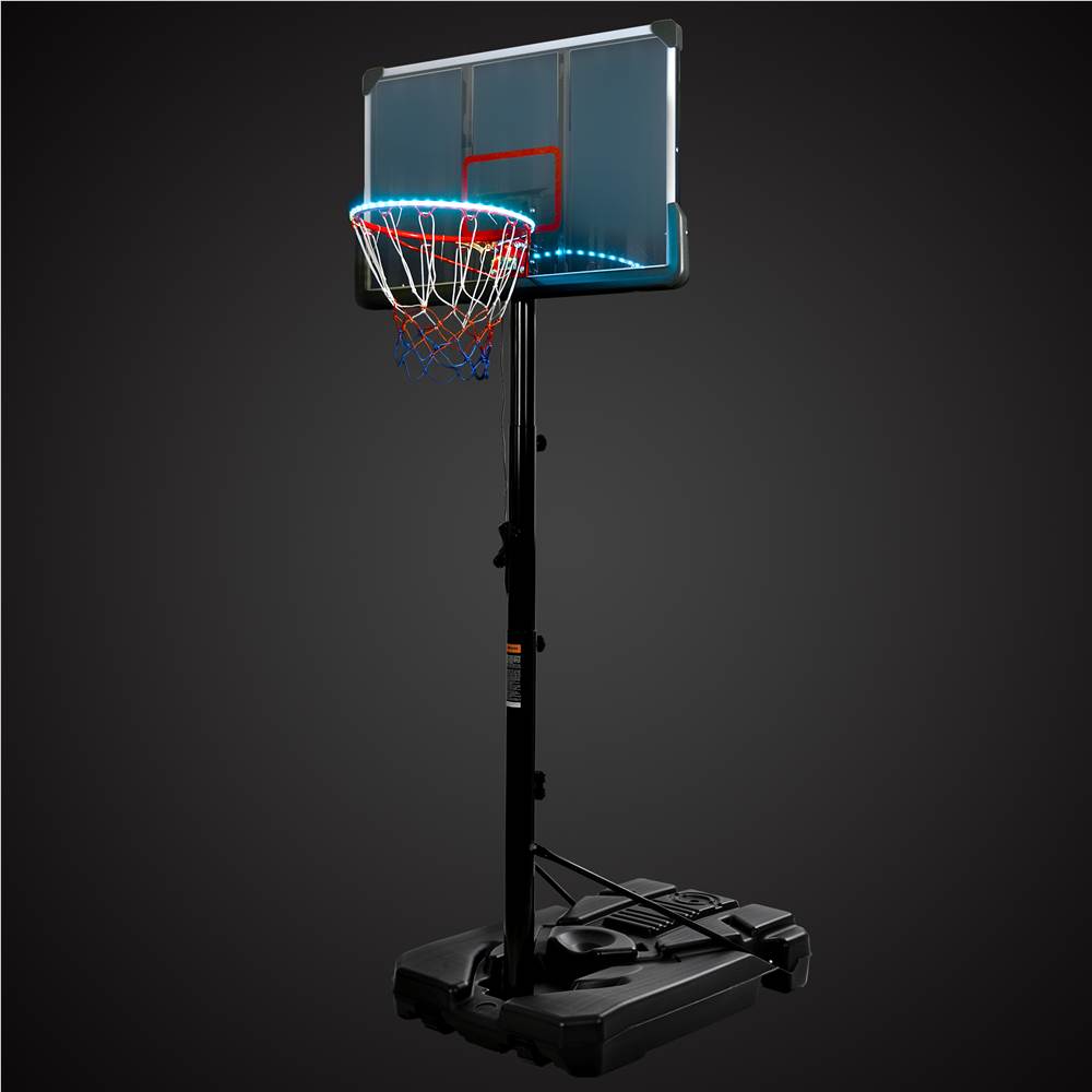Portable Basketball Hoop Basketball System 6.6-10ft Height Adjustment for Youth Adults LED Basketball Hoop Lights, Colorful lights, Waterproof,Super Bright to Play at Night Outdoors,Good Gift for Kids