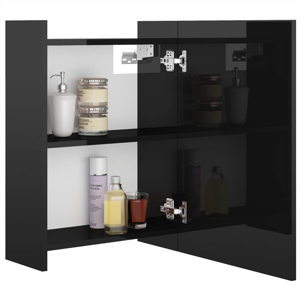 Bathroom Mirror Cabinet High Gloss Black 62.5x20.5x64 Cm Chipboard 9 Bathroom Mirror Cabinet High Gloss Black 62.5x20.5x64 cm Chipboard