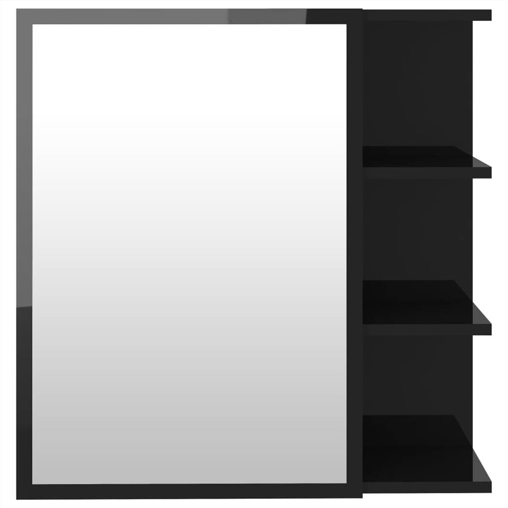 Bathroom Mirror Cabinet High Gloss Black 62.5x20.5x64 Cm Chipboard 12 Bathroom Mirror Cabinet High Gloss Black 62.5x20.5x64 cm Chipboard