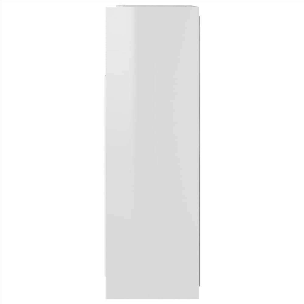Bathroom Mirror Cabinet High Gloss White 62.5x20.5x64 cm Chipboard