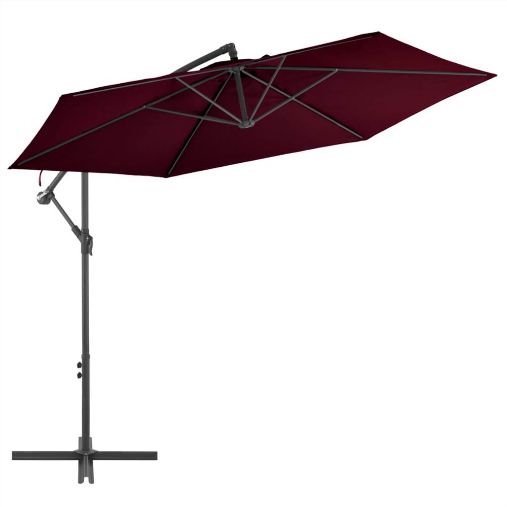 Cantilever Umbrella with Aluminium Pole Bordeaux Red 300 cm