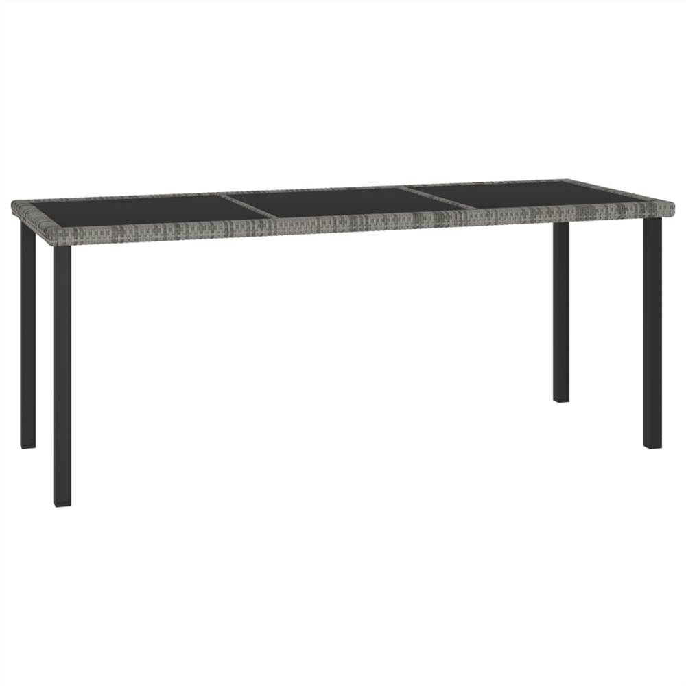 

Garden Dining Table Grey 180x70x73 cm Poly Rattan