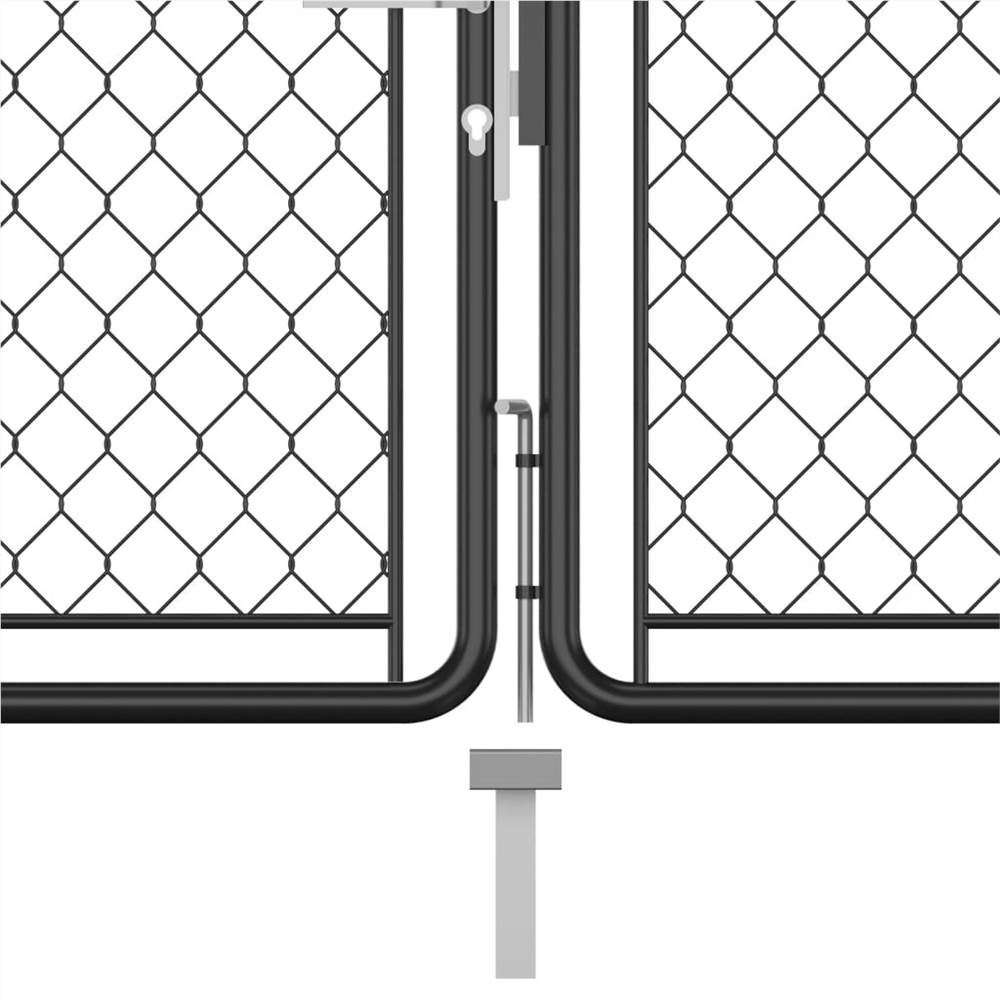 Garden Gate Steel 75x495 cm Anthracite