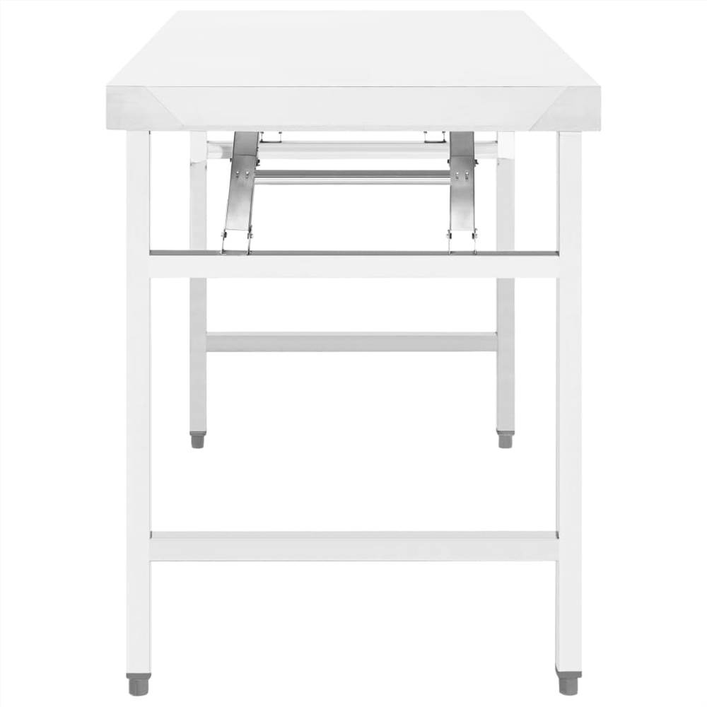 Kitchen Folding Work Table 85x60x80 cm Stainless Steel