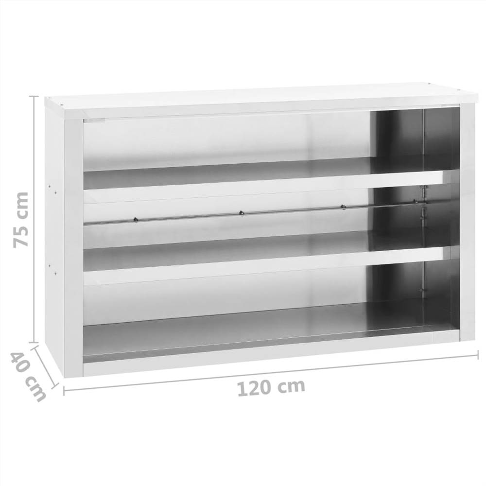 Kitchen Wall Cabinet 120x40x75 cm Stainless Steel