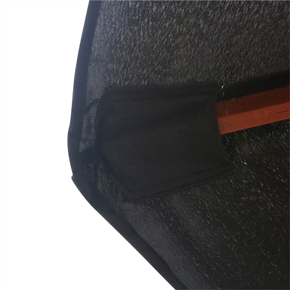Outdoor Parasol with Wooden Pole 350 cm Black