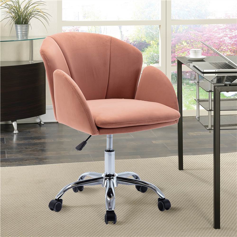COOLMORE Velvet Swivel Chair Pink