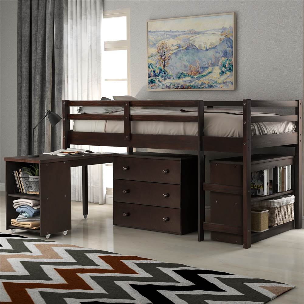 Twin Size Wooden Elevated Bed Frame, Twin Portable Bed Frame