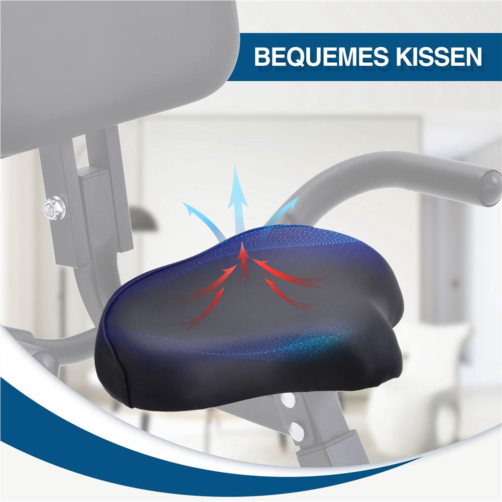 X-Bike Heimtrainer mit Pulssensoren, Fitnessrad f&uuml;r Heimtrainer, gepolsterter Sitz und R&uuml;ckenlehne, Tiffany blau / rot / schwarz