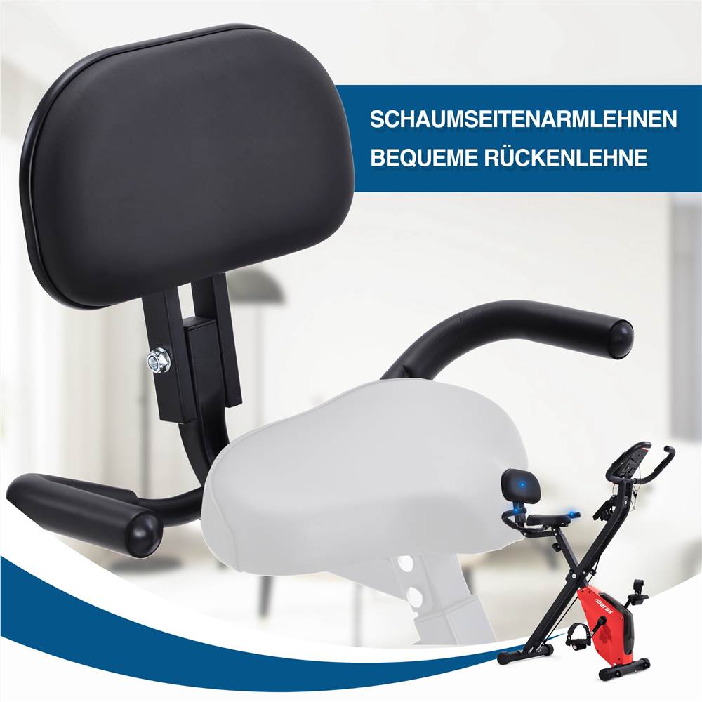 X-Bike Heimtrainer mit Pulssensoren, Fitnessrad f&uuml;r Heimtrainer, gepolsterter Sitz und R&uuml;ckenlehne, Tiffany blau / rot / schwarz