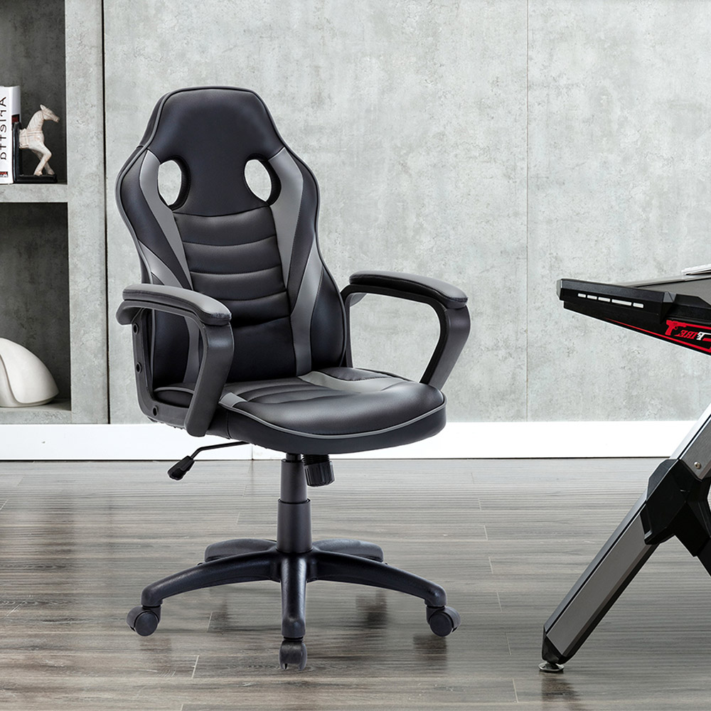 Art Life Home Office PU Rotatable Gaming Chair Grey