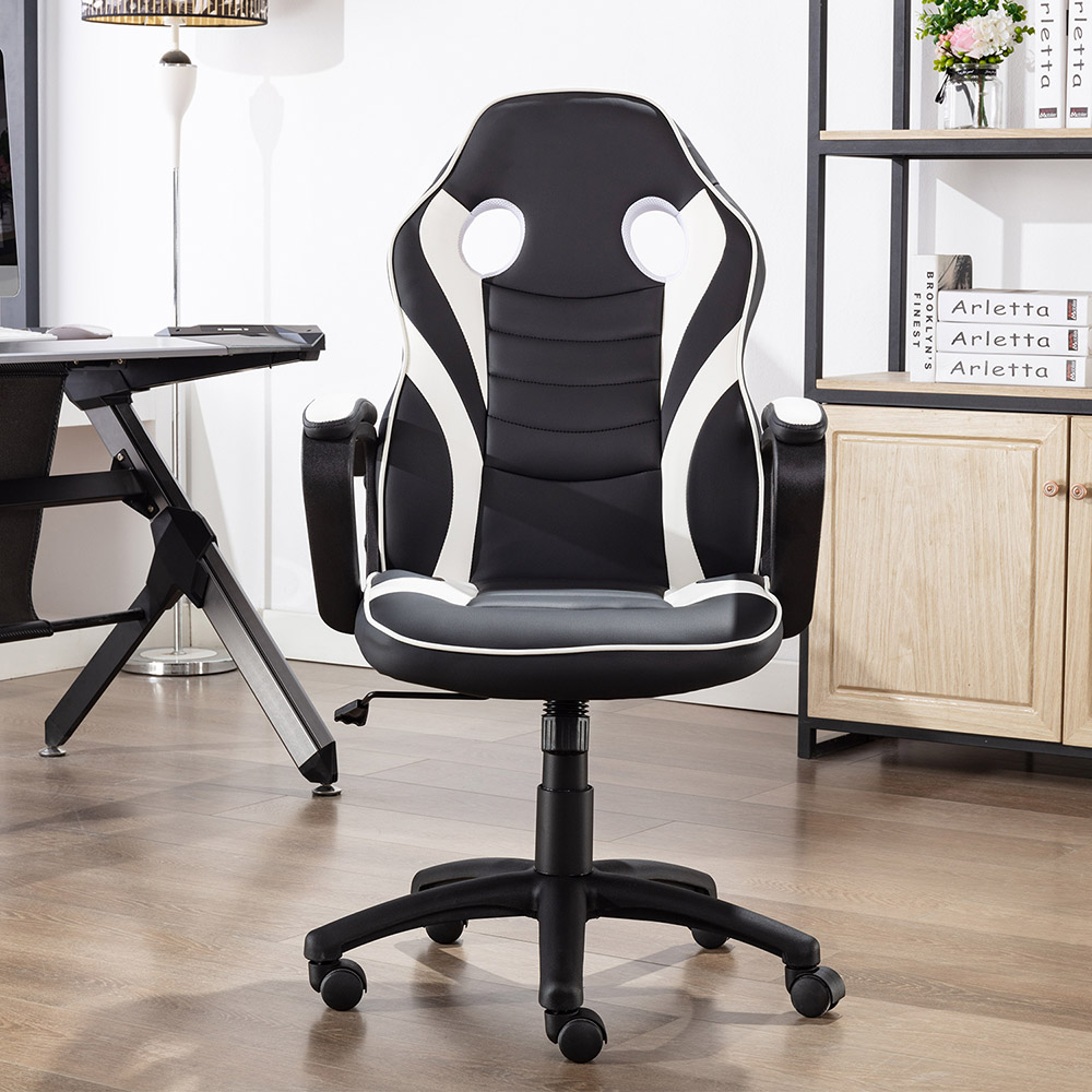Art Life Home Office PU Rotatable Gaming Chair White