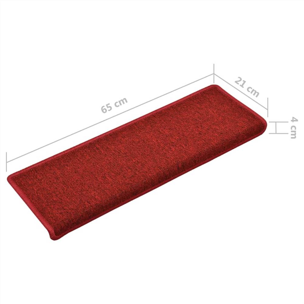 Carpet Stair Treads 15 pcs 65x25 cm Red
