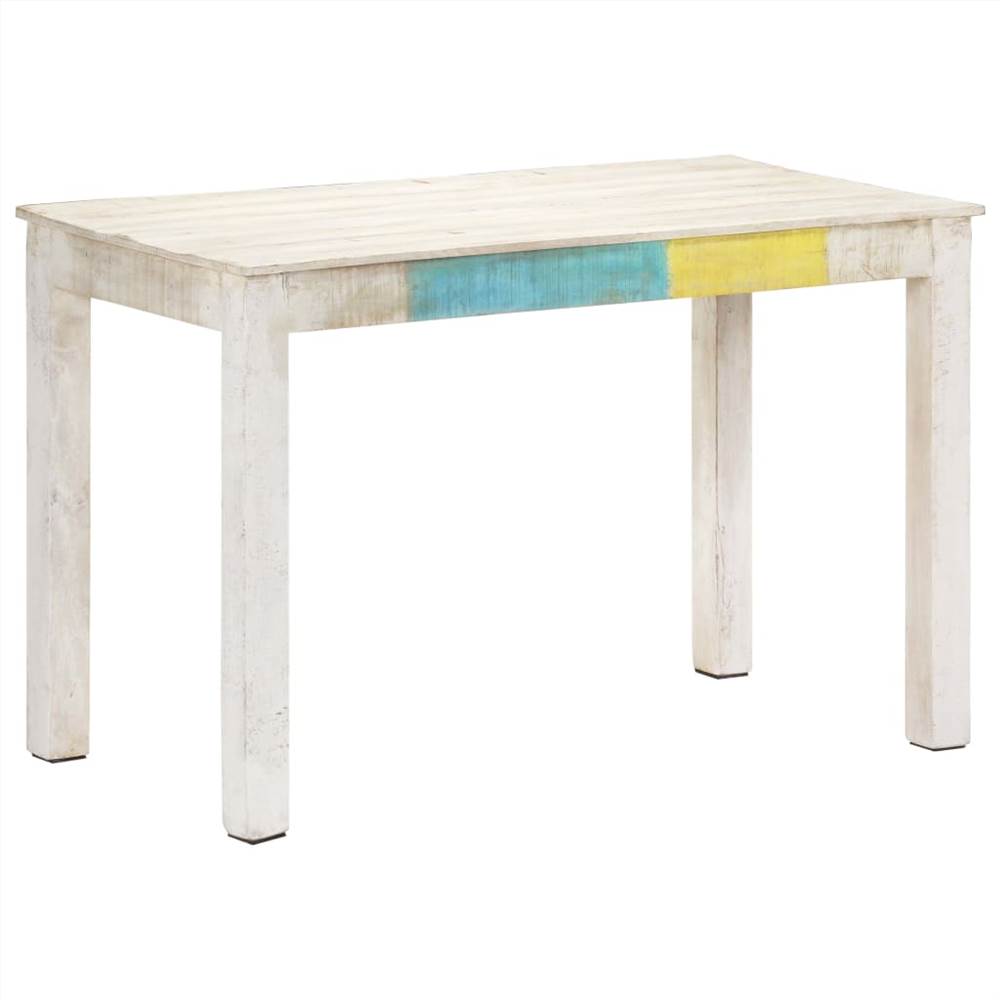 

Dining Table White 120x60x76 cm Solid Mango Wood