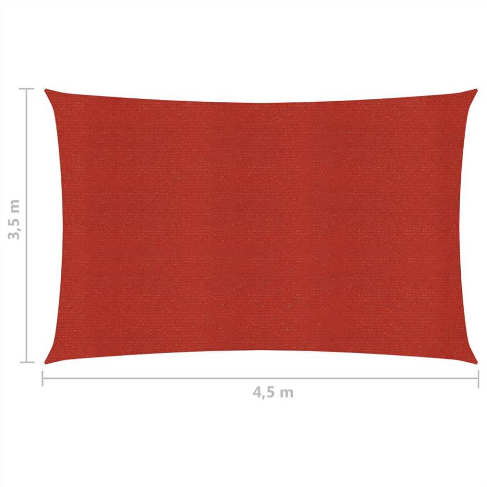Sunshade Sail 160 g/m² Red 3.5x4.5 m HDPE