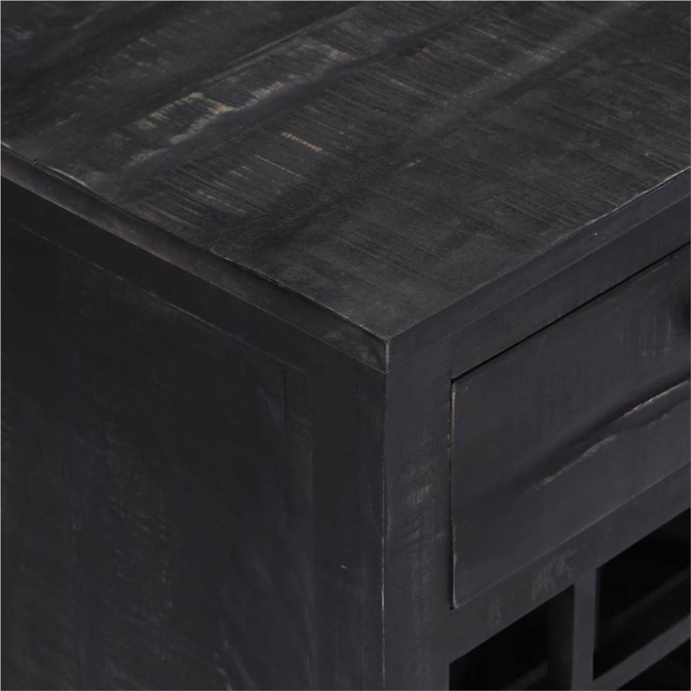 Wine Rack Black 56x35x75 cm Solid Mango Wood