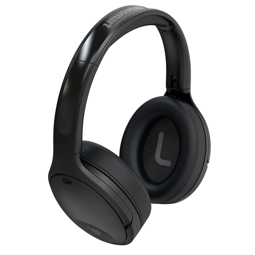 Tronsmart Apollo Q10 ANC Active Noise Canceling Bluetooth Headphones تقليل مستوى الضوضاء حتى 35 ديسيبل 40 ملم مشغل الصوت 100 ساعة عمر البطارية 5 ميكروفونات Deep Bass قابل للتعديل عقال للسفر والمكتب - أسود