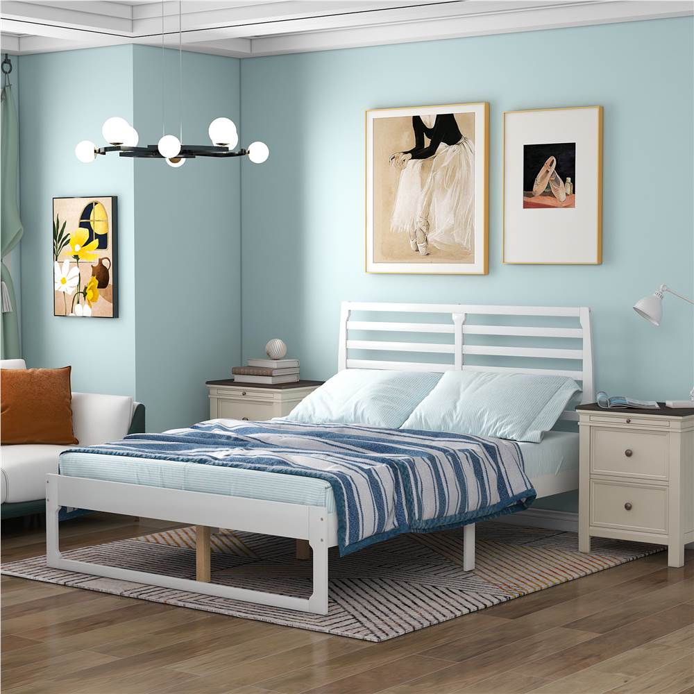 Wooden Bed Frame Simple Modern Design, Simple Modern Queen Bed Frame