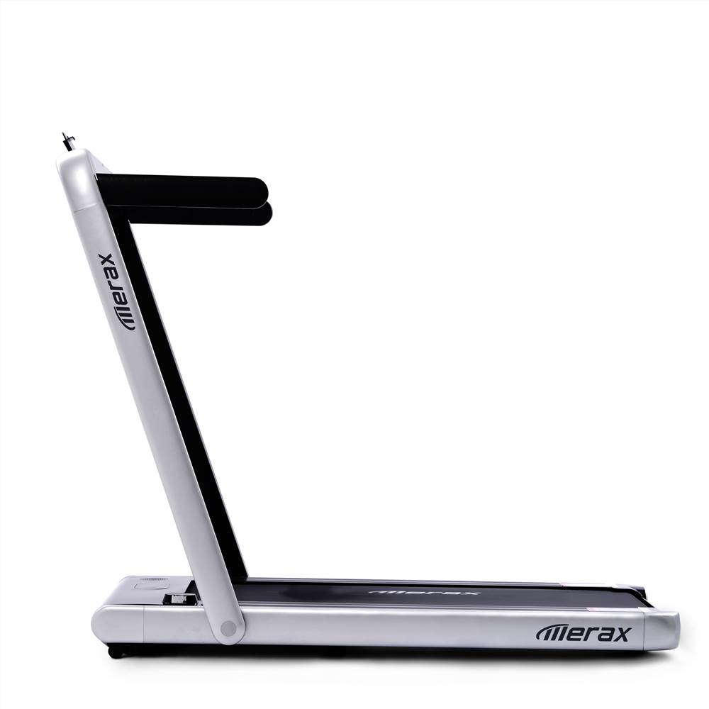 2,25 PS elektrisches Faltlaufband, 2-in-1-Laufmaschine mit Fernbedienung und LED-Anzeige, komplett zusammengebautes tragbares Laufband f&uuml;r Heim, B&uuml;ro und Fitnessstudio, Silber / Schwarz