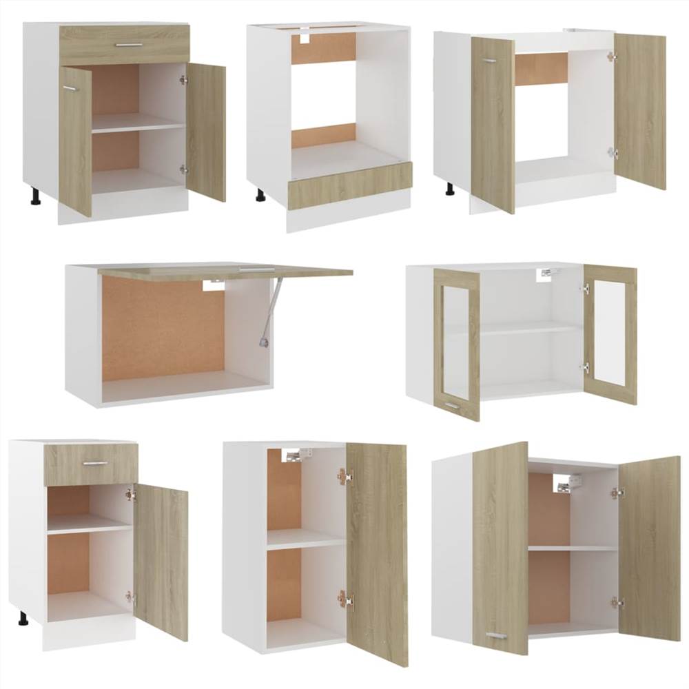 8 Piece Kitchen Cabinet Set Sonoma Oak Chipboard