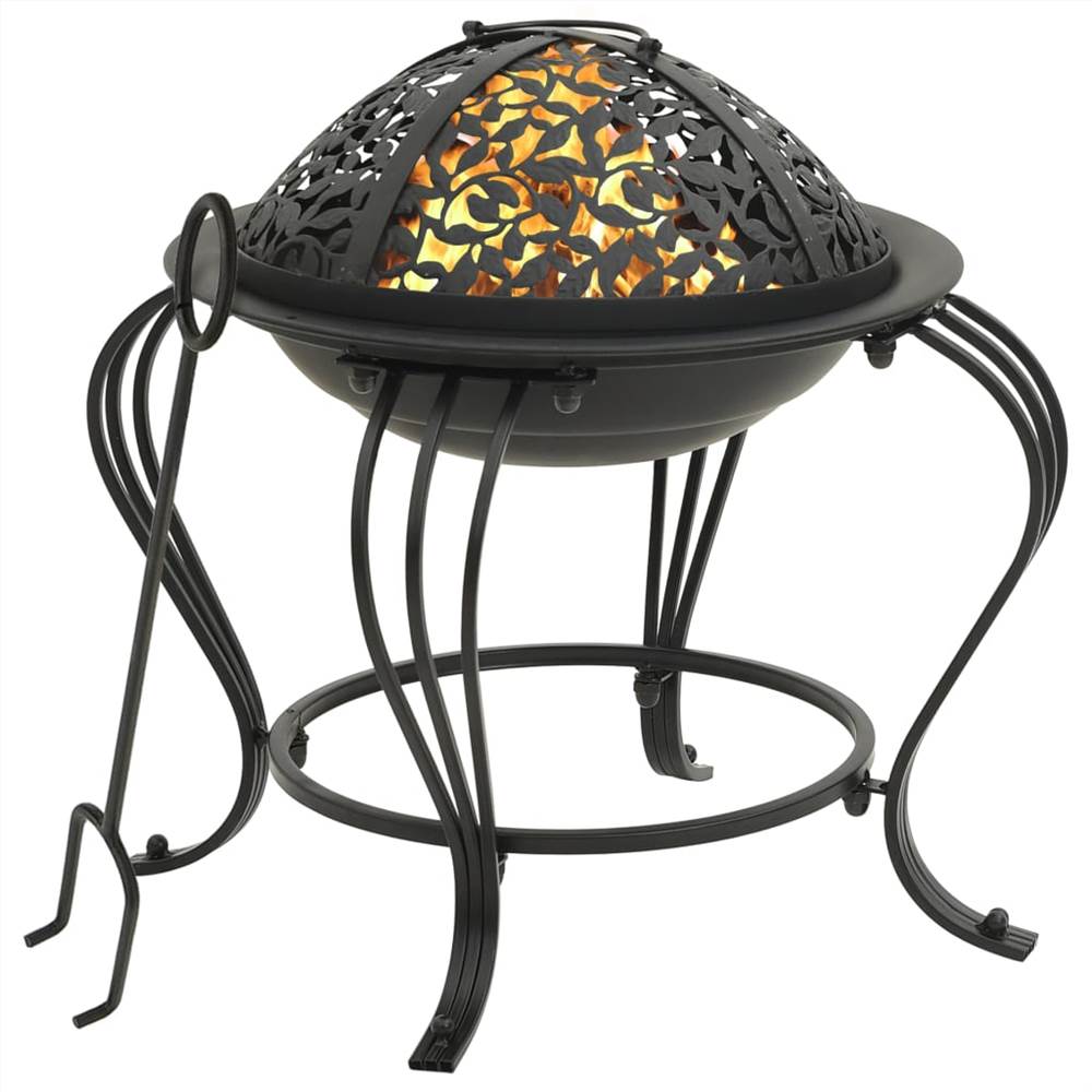 Fire Pit with Poker 49 cm Steel