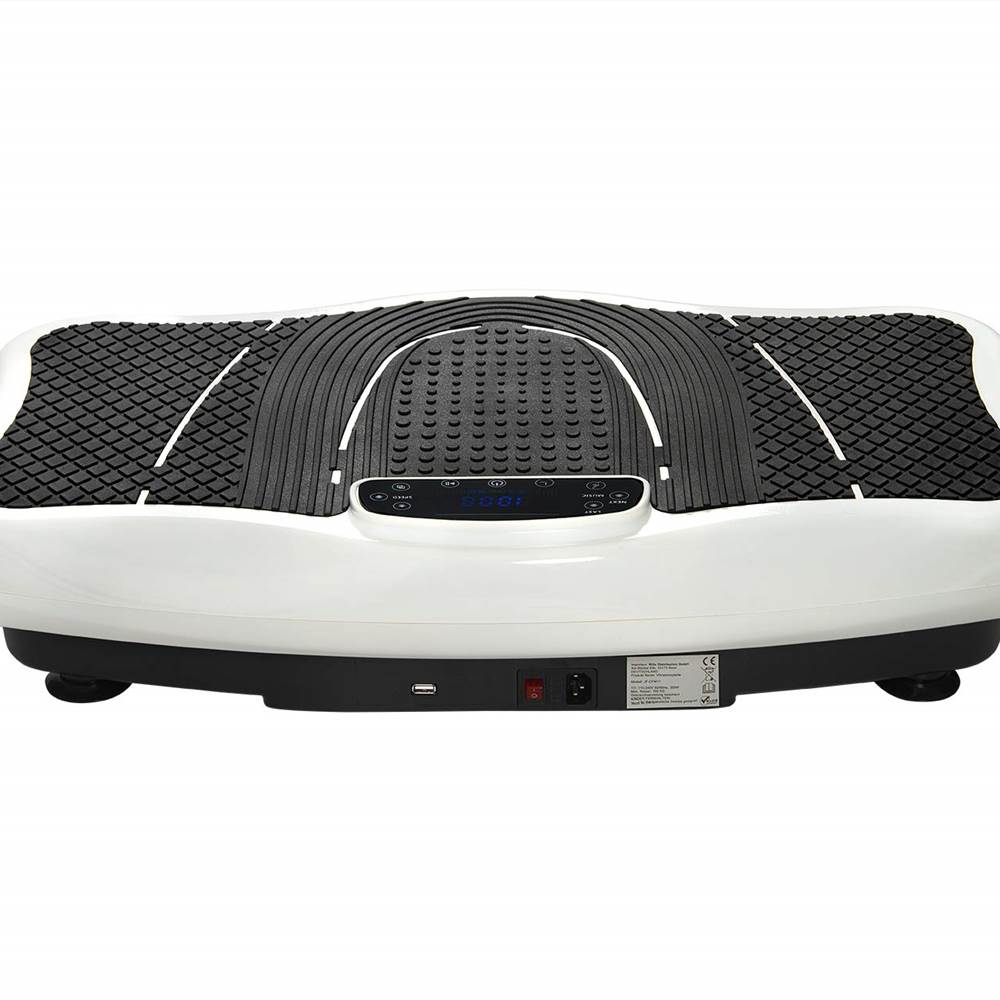 Vibrationsplatte Vibrationstrainer Profi, 2D Wipp Vibration + Bluetooth inkl. Lautsprecher, Extra gro&szlig;e Fl&auml;che & Kraftvoller Motor & Trainingsb&auml;nder & Fernbedienung im Fitnessger&auml;t (Wei&szlig;)