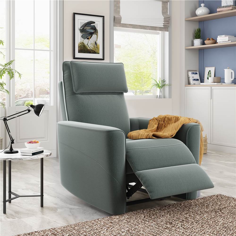 

Orisfur Microfiber Upholstered Recliner Solid Wood Frame with Backrests and Armrests for Bedroom, Living Room, Office - Green
