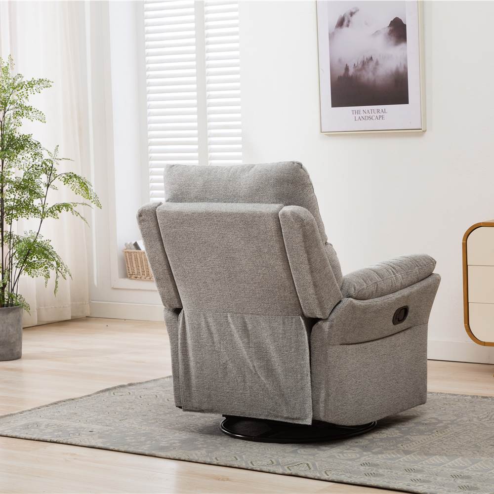 1seat Swivel Rocker Fabric Recliner Silver