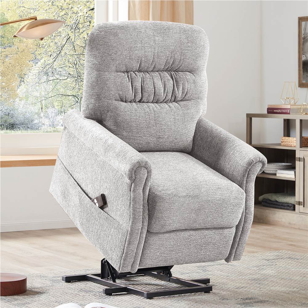 Orisfur Soft Fabric Upholstery Electric Massage Lift Recliner with Remote Control for Office, Home Theater, Living Room - Grey