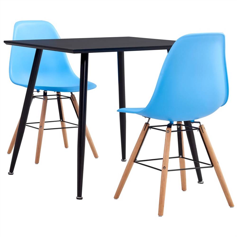 

3 Piece Dining Set Plastic Blue