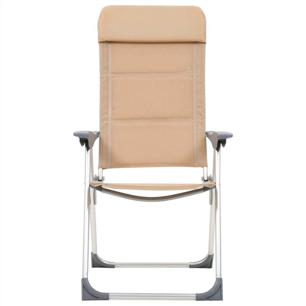 44314  Camping Chairs 2 pcs Cream 58x69x111 cm Aluminium