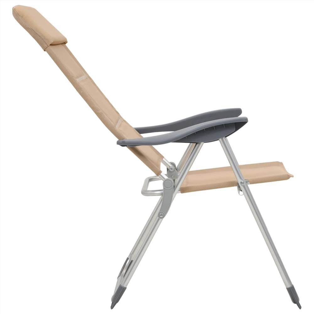 44314  Camping Chairs 2 pcs Cream 58x69x111 cm Aluminium