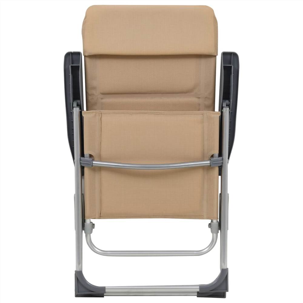 44314  Camping Chairs 2 pcs Cream 58x69x111 cm Aluminium