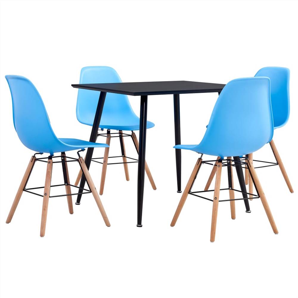 

5 Piece Dining Set Plastic Blue