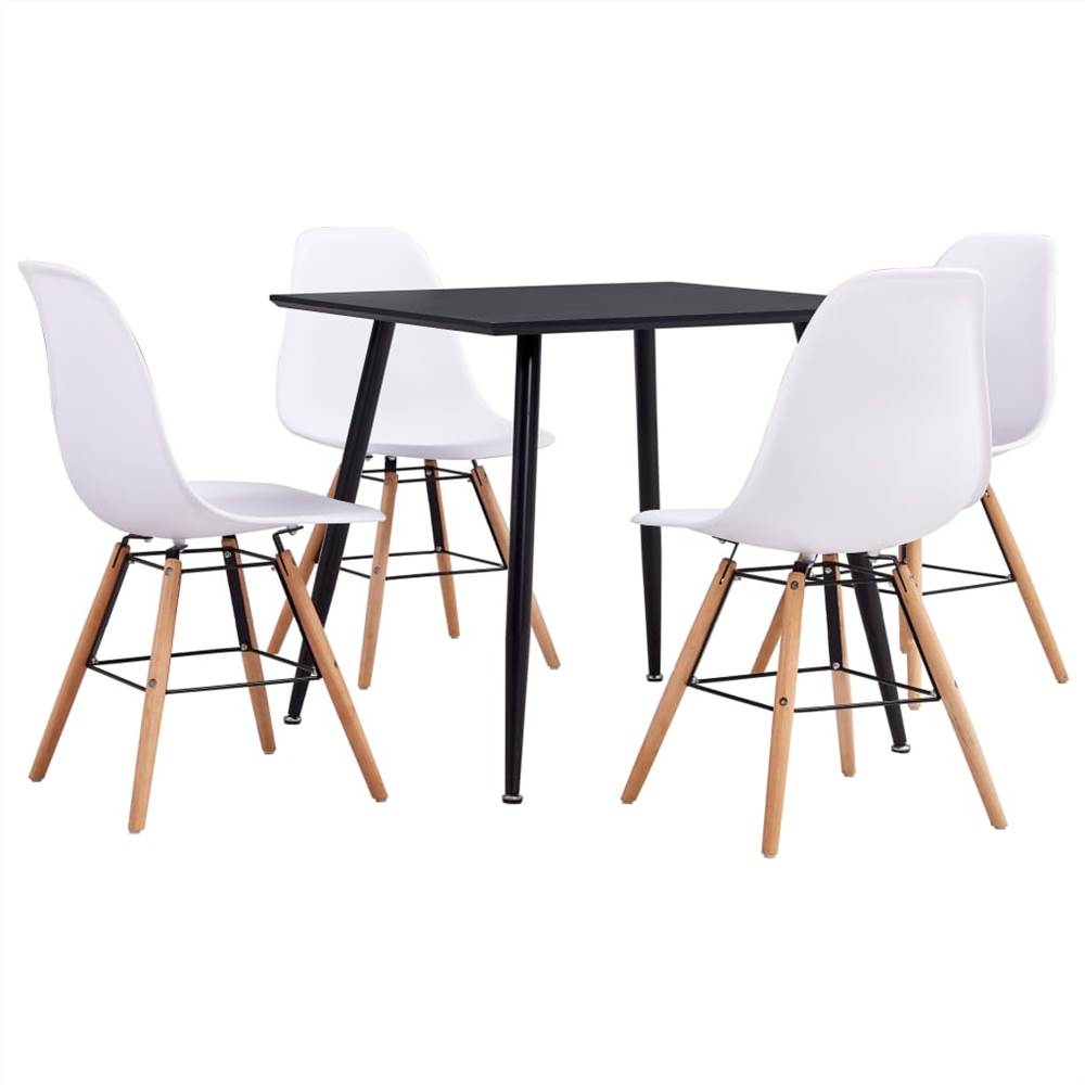 

5 Piece Dining Set Plastic White